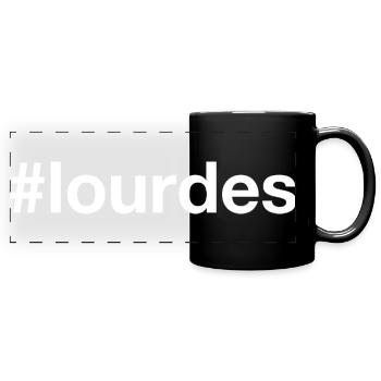 Lourdes Hashtag France Frankreich - Mug panoramique uni - noir - Devant