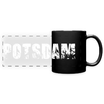 Potsdam - Panorama-Tasse farbig - Schwarz - Vorne