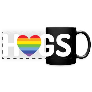 LGBT Hugs - Full Colour Panoramic Mug - black - Front