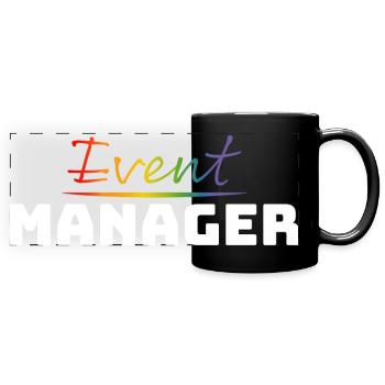 Tshirt fuer CSD LGBT Event Manager white - Panorama-Tasse farbig - Schwarz - Vorne