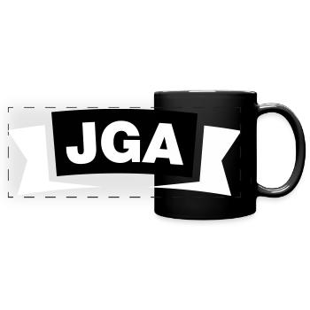 Emblème / Logo de l’enterrement de vie de garçon - Mug panoramique uni - noir - Devant