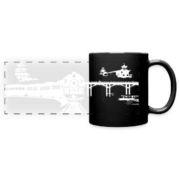 Railway Sketch - Full Colour Panoramic Mug - black - Front