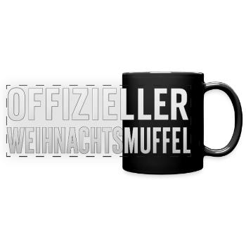 Offizieller Weihnachtsmuffel - Panorama-Tasse farbig - Schwarz - Vorne