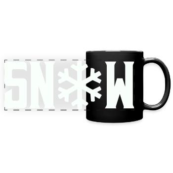 Neige - Mug panoramique uni - noir - Devant