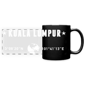 Kuala Lumpur Coordinates White Minimalist Typo - Full Colour Panoramic Mug - black - Front