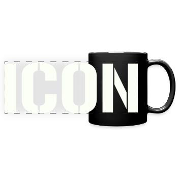 Icon - Full Colour Panoramic Mug - black - Front