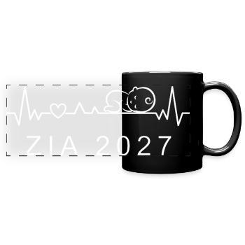 Futura Zia 2027 Battito Cardiaco Gravidanza - Panorama-Tasse farbig - Schwarz - Vorne