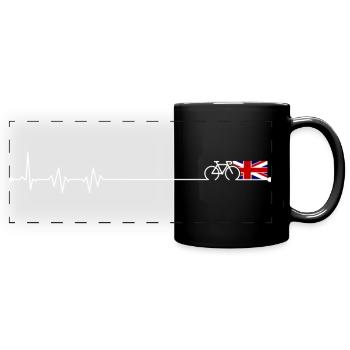 Emblème de la Piste cyclable du Royaume-Uni - Mug panoramique uni - noir - Devant