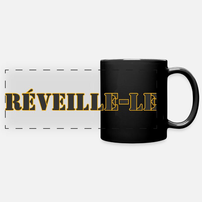RÉVEILLE-LE - Mug panoramique uni - noir