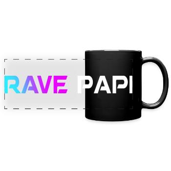 Techno House Electro Festival Hardstyle Rave Dad - Panorama-Tasse farbig - Schwarz - Vorne