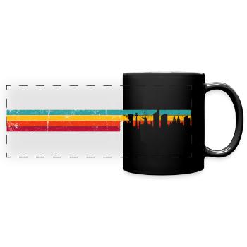 Liverpool skyline rétro - Mug panoramique uni - noir - Devant