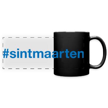 Sint Maarten Hashtag - Panorama-Tasse farbig - Schwarz - Vorne