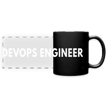 DevOps Engineer – Funny Tech Definition & Coding - Panorama-Tasse farbig - Schwarz - Vorne