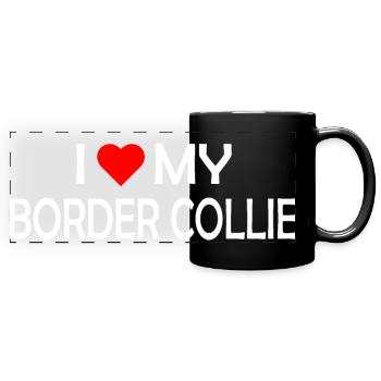 Ich liebe meinen Border Collie - Panorama-Tasse farbig - Schwarz - Vorne