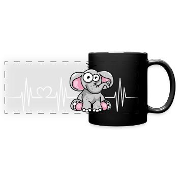 heartbeat elefant herzschlag elefanten Herzschlag - Panorama-Tasse farbig - Schwarz - Vorne