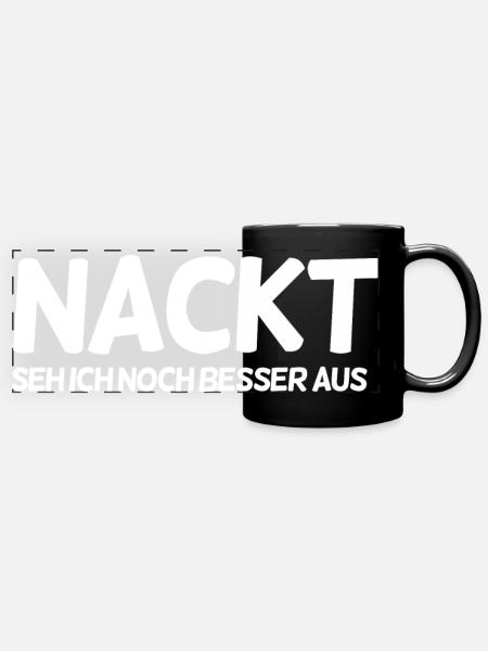 Lustiger Spruch - Panorama-Tasse farbig - Schwarz