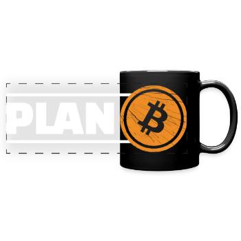 Bitcoin Plan B - Full Colour Panoramic Mug - black - Front