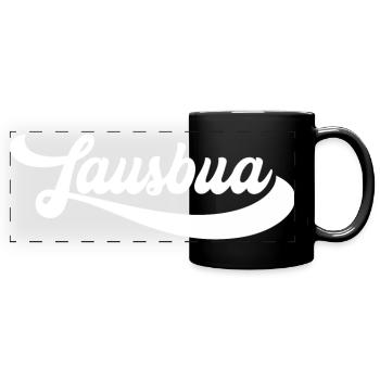 Lawsbua Script Emblem - Panorama-Tasse farbig - Schwarz - Vorne