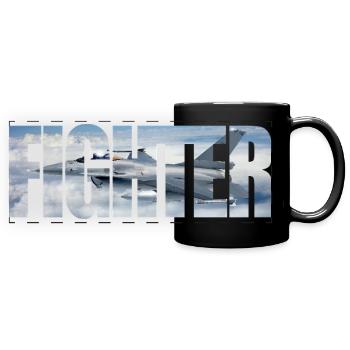 Fighter F-16 Fighting Falcon - Panorama-Tasse farbig - Schwarz - Vorne