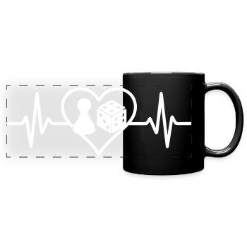 Motif de Cœurs et Dames de Jeu Élégant - Mug panoramique uni - noir - Devant