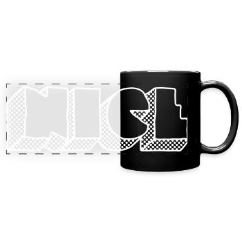 NICE Gepunktet – Club & Electro Party Design - Panorama-Tasse farbig - Schwarz - Vorne