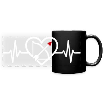 Bogenschießen Herz Bogenschütze Pfeil Sport - Panorama-Tasse farbig - Schwarz - Vorne