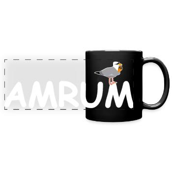 Amrum Seagull Mer du Nord - Mug panoramique uni - noir - Devant