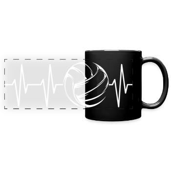 volleyball équipe de volleyball de plage symbole heartbeat - Mug panoramique uni - noir - Devant