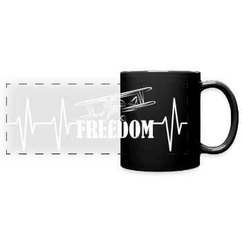 Impulsion Avion Sans Liberté Symbole Icône de vol - Mug panoramique uni - noir - Devant