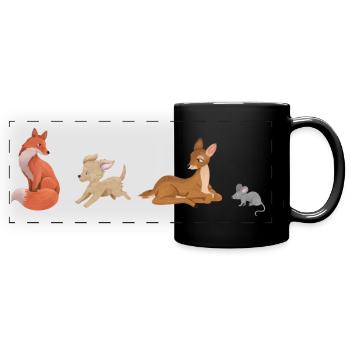 Amoureux des animaux - Mug panoramique uni - noir - Devant