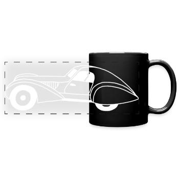 White automobile and water drop - Full Colour Panoramic Mug - black - Front