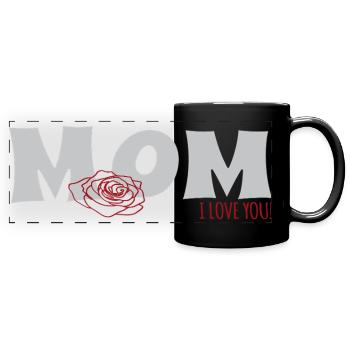 mom Muttertag - Panorama-Tasse farbig - Schwarz - Vorne