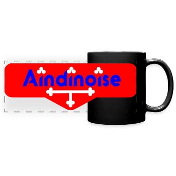 Logo Aindinoise avec Détails du drapeau de l'ain - Mug panoramique uni - noir - Devant