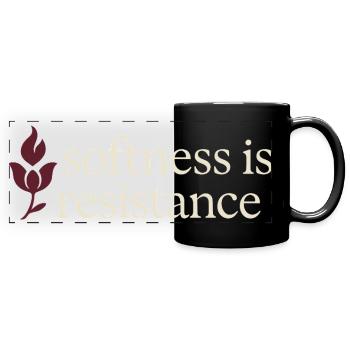 Elegant Feminine Lifestyle, Gentle - Full Colour Panoramic Mug - black - Front