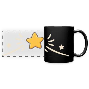Funkelnder Stern und Funken - Panorama-Tasse farbig - Schwarz - Vorne