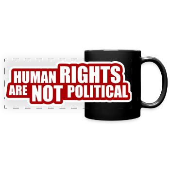 Human Rights Are Not Political Menschenrechte Logo - Full Colour Panoramic Mug - black - Front