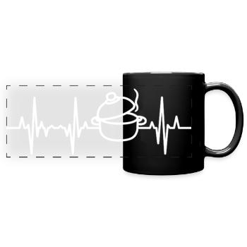 Kochtopf Herzschlag - Panorama-Tasse farbig - Schwarz - Vorne