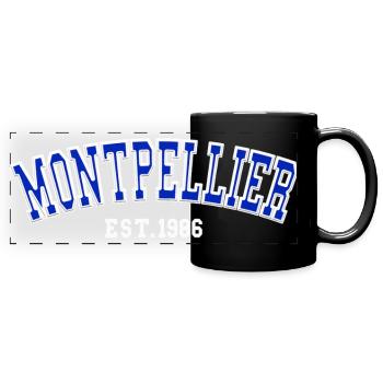 Montpellier fondé en 1986 - Mug panoramique uni - noir - Devant