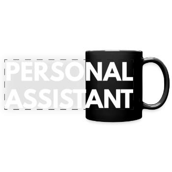 Persönlicher Assistent - Panorama-Tasse farbig - Schwarz - Vorne