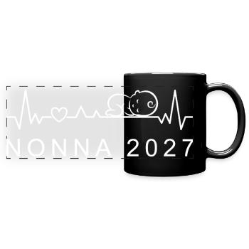 Futura Nonna 2027 Battito Cardiaco Gravidanza - Mug panoramique uni - noir - Devant