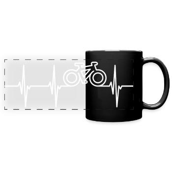 Radsport Kardiogramm - Panorama-Tasse farbig - Schwarz - Vorne