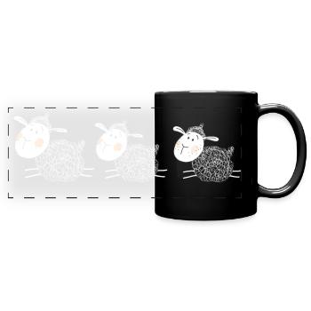 Trois moutons sont les meilleurs amis - moutons - agneau - Mug panoramique uni - noir - Devant