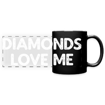 Diamonds Diamond Love Jewelry Ring Woman Gift - Full Colour Panoramic Mug - black - Front