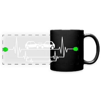 Dangerous e-car accident - Full Colour Panoramic Mug - black - Front