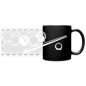 Billardkugeln Zeichnung - Panorama-Tasse farbig - Schwarz - Vorne