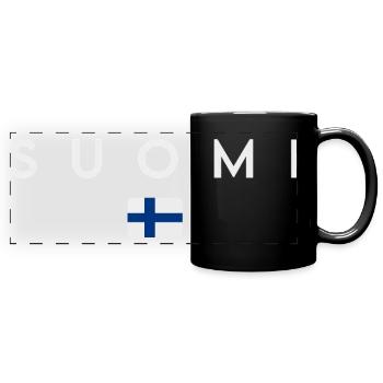 Flag of Finland, Finnish pride - Full Colour Panoramic Mug - black - Front