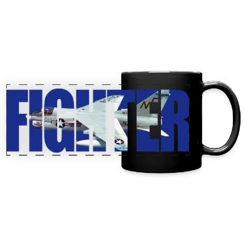 Chasseur A-7 Corsair II - Mug panoramique uni - noir - Devant