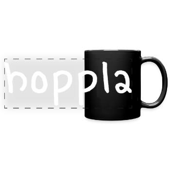 hoppla - Panorama-Tasse farbig - Schwarz - Vorne