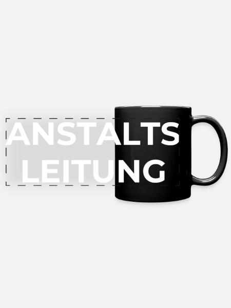 Anstalts Leitung - Panorama-Tasse farbig - Schwarz