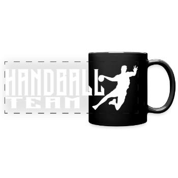 Logo de l'équipe de handball avec un design de joueur dynamique - Mug panoramique uni - noir - Devant